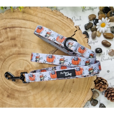 Little Pumpkin Bear Cub Dog Lead - Reversible Little Pumpkin Bear Cub Dog Lead - Reversible