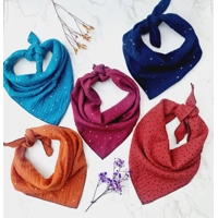 THISTLE GREEN DOTS DOG BANDANA - made to order (upto 1 month)