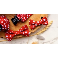 Poppy Toadstool Polkas Dog Bow Tie