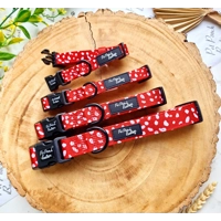 Poppy Toadstool Polkas Dog Collar