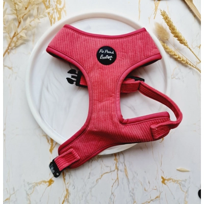 Pink Rose Cord DOG HARNESS