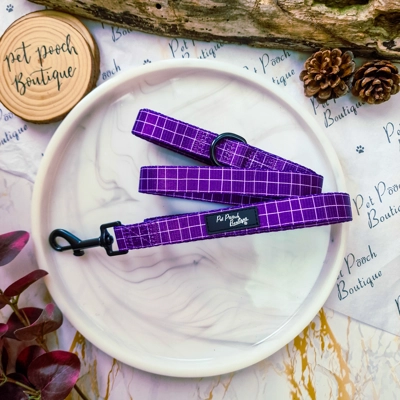 Royal Purple Patch Dog Lead - Reversible