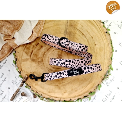 Beige & Black Scruffy Dots Lead - Reversible Beige & Black Scruffy Dots Lead - Reversible