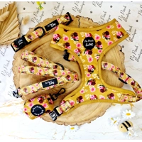 Vintage Yellow Buttercup Peonies FLORAL Dog Collar