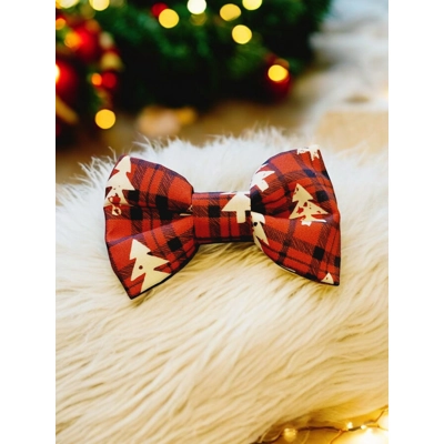 Winter Wonderland Plaid Christmas Dog Bow Tie