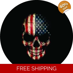 Flag skull Jeep Tire Cover