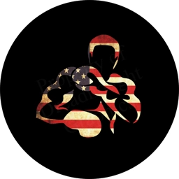 Boxer Silhouette American Flag