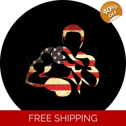 Boxer Silhouette American Flag