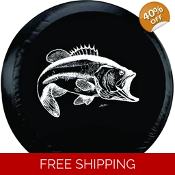 Bass Fishing Jeep Tire Cover