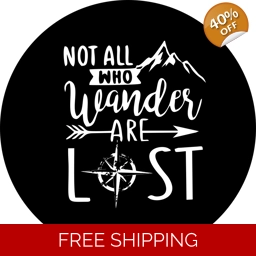 Not all who wander compass Tire Cover