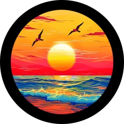 Birds in an Ocean Beach Sunset Jeep Spare Tire Covers