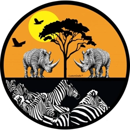 African Safari Zebra & Rhino Tire Cover
