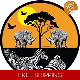 African Safari Zebra & Rhino Tire Cover