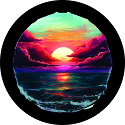 Ocean Sunset in Clouds Jeep Spare Tire Covers