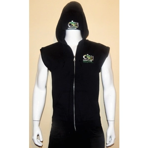 dyw Jamaica Flag zip hoodie "de-sleeved