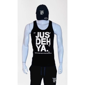 "JUS' DEH YA." unisex jersey tank