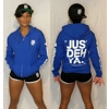 "JUS' DEH YA." zip hodie