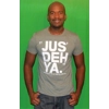 "JUS' DEH YA." graphic t-shirt