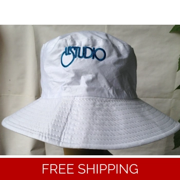 Beach Hat White Black & Blue..