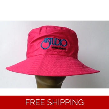 Beach Hat Pink Black & Blue ..