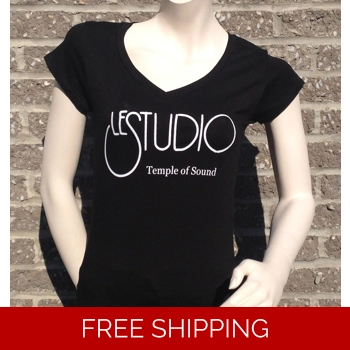 Girlie Shirt Black V Neck Wh..
