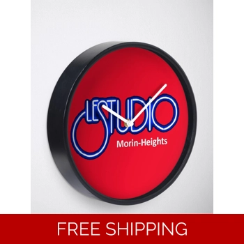 Clock Red natural Bambo..