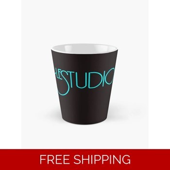 Tall Mug Black Aqua Blu..