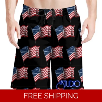 Le Studio US Flag Beach Shorts