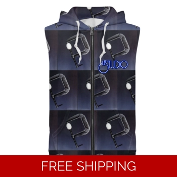 Custom Zipper Sleeveless Hoo..