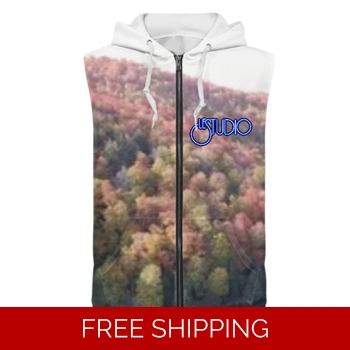 Custom Zipper Sleeveless Hoo..