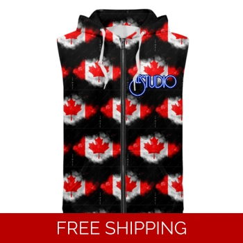 Custom Zipper Sleeveless Hoo..