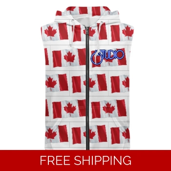 Custom Zipper Sleeveless Hoo..