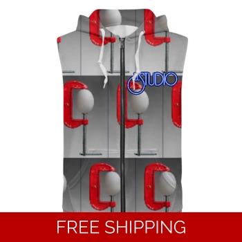 Custom Zipper Sleeveless Hoo..