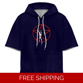 3D Short Sleeve Hooded Red S..