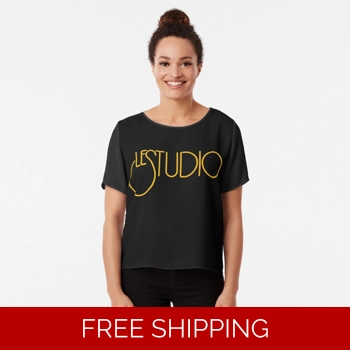 Le Studio Chiffon Top Gold L..