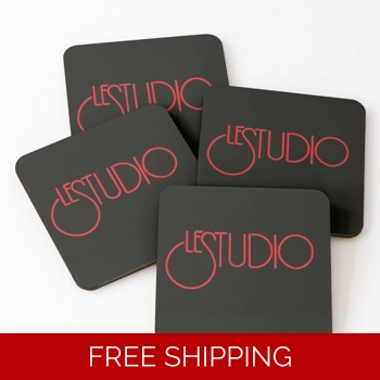 Coasters Black Red logo..