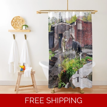 Le Studio Shower Curtain Dog..