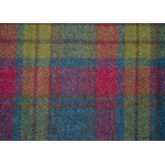 MEDIUM Square Footstool Covered with Pink, Blue Yellow Check Harris Tweed MEDIUM Square Footstool Covered with Pink, Blue Yellow Check Harris Tweed