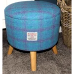 Large 40x40x40cm STORAGE Stool/Footstool Turquoise Purple Blue Harris Tweed Voyage Thistle