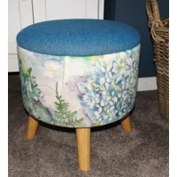 Large 40x40x40cm STORAGE Stool/Footstool Blue Herringbone ..