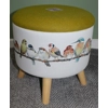 Large 40x40x40cm STORAGE Stool/Footstool Acid Green Harris Tweed & Laura Ashley Garden Birds