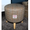 Large 40x40x40cm STORAGE Stool/Footstool Herringbone Check Harris Tweed Voyage Maison Velvet Thistle