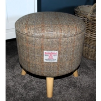 Large 40x40x40cm STORAGE Stool/Footstool Herringbone Check Harris Tweed Voyage Maison Velvet Thistle