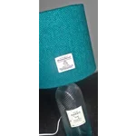 Isle of Harris Gin Bottle Lamp With 20cm Teal/Green Herringbone Harris Tweed Drum Lampshade
