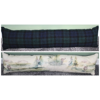 Voyage Caledonian Forest Shetland Cow & Harris Tweed Draught Excluder