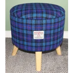 Large 40x40x40cm STORAGE Stool/Footstool Blue, Red & Black Check