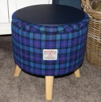 Large 40x40x40cm STORAGE Stool/Footstool Blue, Red & Black Check