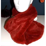 Herringbone Check Harris Tweed® Scarf Neck Warmer with Faux Fur Lining and Removable Brooch