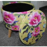 Large 40x40x40cm STORAGE Stool Footstool Ottoman BLUEBELLGRAY Saffron Butterfly