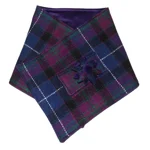 Western Isles Tartan Harris Tweed® Scarf Neck Warmer with Purple Velvet Lining and Removable Brooch